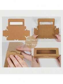 30pcs White Foldable All-In-One Gift Boxes With Transparent Display Window, Suitable For Holiday Party Favors, Birthday Gifts, Room Storage, DIY Crafts, Wedding Favors And Jewelry Packaging, Essential For Thanksgiving And Christmas Gifting - as shown - View 4
