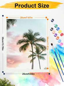 1 Set Of Digital Painting Set, Suitable For Beginners, Coconut Tree-Adult Beginner Set, Birthday Gift, Anniversary Gift, Holiday Gift, Home Decoration. - A - View 6