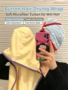 Topi Pengering Rambut Segitiga Motif Polkadot Bahan Bulu Karang Warna-warni Baru, Handuk Mandi dan Rambut Wanita yang Lucu - MultiWarna - View 4