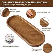 1/2/3pcs Rosewood Serving Tray, Decorative Platter, Multi-Functional Wood Tray, Coffee Table Tray, Bathroom Vanity Tray, Rustic Soap Dish Holder, For Home Decor, Tabletop, Kitchen, Storage, Perfect For Valentine's Day, Parties - Brown - View 9