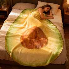 1 pieza Manta con forma de hoja de col, hecha de tela de franela, suave y cómoda, disponible en múltiples estilos, se puede usar como cubierta de sofá, manta de picnic, manta para coche, manta de camping, manta para aire acondicionado, manta para mascotas - Multicolor - Ver 18