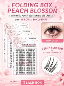 WANPIN 10 Rows 90 Pieces Large Capacity Segmented Cluster False Eyelashes, Beginner-Friendly Easy To Wear, Lightweight Soft Non-Irritating, Natural Comfortable Makeup Look, Suitable For Daily Commute, Party And Special Occasions - C - View 7