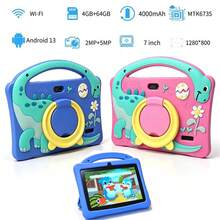 yesido 4GB RAM + 64GB ROM / 7-Inch Tablet / Quad-Core 1.3GHz / Android 13 MTK6735 / 1280x800 HD IPS Display / 2MP+5MP Camera / 4000mAh Battery / WiFi, Parental Control, Education, Games / ABS Plastic + Silicone, Educational Tablet - Pink - View 2
