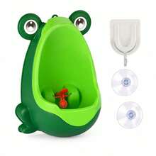 Urinal Latihan Buang Air Kecil Bentuk Katak untuk Balita Laki-laki, dengan Target Berputar, Dipasang di Dinding dengan Pengait, Aneka Warna - MultiWarna - View 1