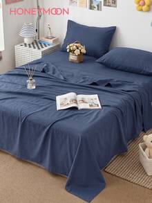 HONEYMOON 1pc Ultra Soft Solid Color Bed Sheet, Lightweight As A Cloud, Soft And Breathable, Suitable For All Bed Sizes - Twin, Full, Queen, King. Machine Washable, Essential For Home And Student Dorms, Back To School Must-Have, Royal Blue - Royal Blue - View 1