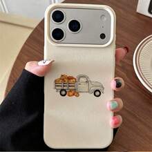 1pc TPU Pumpkin Carriage Halloween Pattern Phone Case Compatible With Iphone 17 Pro Max/17/16 Pro Max/15/13/12/11/ S20 FE/A15/S24/A55/ Note 11/Note 12/Note 13 Pro Full Coverage Anti-Drop Soft Shell Phone Protective Cover - White - View 1