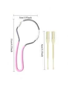 4pcs Women's Facial Hair Removal Kit, Pink Epilator With 3 Nose Hair Trimmers, Gentle Spring Depilation Tools, Reusable Portable Beauty Grooming Set, Skin-Friendly Manual Epilator - Upgraded Version - View 4