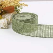 4cm Green Handmade Woven Jute Rope Lace Roll, Wedding Decoration, Handmade Crafts, Floral Home Decor, Rustic Jute Fabric, High-Quality Material, Suitable For Party Supplies, Ribbon Roll, Perfect For Gift Wrapping, Weddings And More - Green - View 3