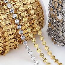 1m Stainless Steel Gold Sunflower Disc Chain For DIY Jewelry Making Necklace Bracelet Accessories - Chain - View 1