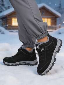 Men's Winter Snow Boots Comfortable Outdoor Warm Men's Shoes - Black - View 3