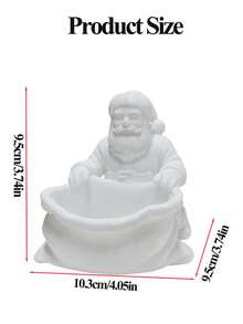 White Santa Gift‑Bag‑Shaped Storage Tray, Xmas‑Style Desktop Decor Jewelry Dish, Multi‑Use Trinket Holder For Accessories Keys Candy, Decor Ornament For Bedroom Entryway Vanity, Holiday Gift - Multicolor - View 4
