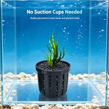 Black, White, And Green Plastic Aquarium Planting Trays, Self-Sinking Aquatic Plant Baskets, Hollow Hydroponic Plant Racks, Suitable For Aquarium Landscaping And Decoration. - A - View 9