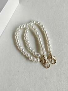 Faux Pearl Short Chain Pendant, Faux Pearl Beaded Lobster Claw Keychain, Bag Charm, Decorative Accessory, Universal Keychain And Phone Strap Accessory, Exquisite And Versatile, Suitable As Key Pendant, Phone Lanyard Or Bag Decoration, Fits Various Matching And Usage Scenarios. - Multicolor - View 6