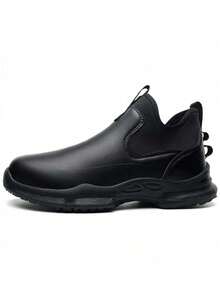 Unisex Chef Shoes, Comfortable & Durable, Easy To Clean Upper. Slip-On Design, Men's Work Boots, Suitable For Professional Kitchens, Food Factories And Hospitals. - Black - View 6
