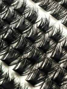 1pc High-Density DD-Curl False Eyelash Book, 120D+200D Dual-Density Fiber With 8-16MM Mixed Length, Segmented Lash Clusters For Voluminous Fluffy, 3D Layered Cat Eye Effect And Enlarged Eyes, 200D High-Density Fiber Bundles Enhance Eye Makeup Presence, Soft And Lightweight Suitable For Beginners Home Use With Different Eye Shapes, Portable And Easy To Store, Suitable For Daily Commute, Dating And Travel - DD - View 5