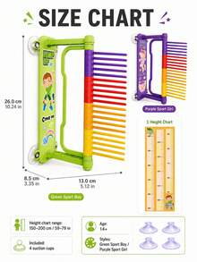 Bộ 1 thiết bị tập nhảy cao gắn tường, dụng cụ tập bóng rổ, hỗ trợ tập bóng chuyền, luyện nhảy và vươn cao cho tập luyện tại nhà, gồm bảng đo chiều cao và 4 cốc hút - Nhiều tùy chọn để lựa chọn - Xem 7