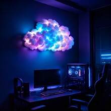 3D Thunder Cloud LED Night Light, RGB Music Sync Cloud Lamp, USB Powered Color Changing DIY Room Decor Light, Suitable For Bedroom, Game Room, Party, Christmas, Halloween, Birthday And Holiday Decoration - RGB - View 4