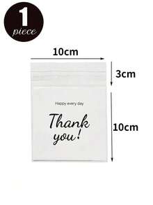100pcs/50pcs, Multiple Sizes And Specifications, Translucent, Happy Every Day, Thank You Letter Bags, Jewelry Necklace, Earrings, Small Items Storage Bags, Self-Adhesive Sealing Bags, Dust-Proof, Wear-Resistant, Anti-Oxidation Packaging OPP Bags, Suitable For Daily Gatherings And Home Use - White - View 9