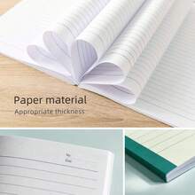 1pc Colorful Cover A5 Glue-Bound Notebook, Hot Melt Glue Binding Firmly And Not Easily Falling Out, Lined Pages Smooth Writing, Student Classroom Note-Taking, Office Daily Recording, Practice Book, Multi-Color Cover Minimalist Soft Cover Notebook, Restaurant Note-Taking - Multicolor - View 4