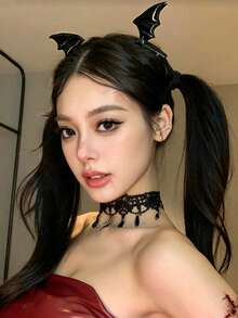 Halloween Dark Style Cute Leather Devil Wings Hair Clip Cat Ears Bat Wings Lolita Headpiece Creative Hair Accessory - Multicolor - View 3