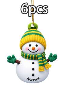 Custom Name Snowman Christmas Ornament, Personalized Knit Hat Snowman Tree Decor, Festive Winter Holiday Style, Customized Christmas Hanging Decoration, Customizable Name Wall Ornament, Christmas Home Decor, Holiday Keepsake Gift 2026, Christmas Gift - Style B - View 14