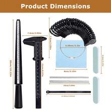 KLONKEE 1pc/2pcs/9pcs Jewelry Measuring Tools UKUS Plastic Ring Sizer Ring Measuring Stick Ring Sizer Ring Measuring Circle Includes Ring Sizing Pad, Caliper, Silver Polishing Stick, Silver Polishing Cloth Reusable Ring Measuring Ruler Jewelry Ring Measuring Tools - Ring Measuring Tool - View 3