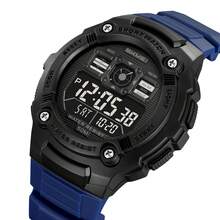 Skmei 2636 Sports Running 5atm Water Resistant TPU Strap Top Quality Unisex Digital Watch For Sport - Blue - View 3