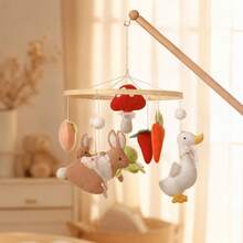 Cartoon Rabbit Forest Leaf Mushroom Bed Mobile, Fairy Tale Toy, Cute Hanging Bed Mobile For Baby, Cartoon Duck Sorting Toy, Multi-Functional Early Education Toy, Develop Baby's Concentration, Parent-Child Interactive Game, Christmas Halloween Sorting Gift - Multicolor - View 3