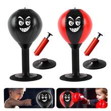 Desktop Punching Bag Stress Relief Punch Ball With Suction Cup Base, Spring Rebound PU Boxing Toy With Pump For Office, Home & Gaming Desk - A - View 4