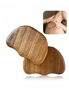 1/3pcs Facial Massage, Beauty Facial Care Tool, Face Massager, Summer Fitness Essential Gua Sha Tool - Full Face Coverage, Deep Tissue Massage, Light Pink Design Helps Improve Blood Circulation; Manual Use, Easily Relax Muscles, Suitable For Post-Workout Use - Black Gold Sandalwood Yuanbao Gua Sha Tool - View 1