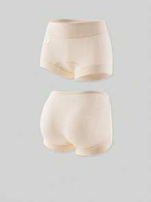 3pcs/Pack Seamless Skin-Friendly Comfy Cotton High Waist Lifting Women's Panties, Simple Solid Color & Striped Design, Extended Crotch, Briefs - Multicolor - View 4