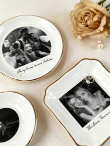 Custom Best Friend Photo Jewelry Tray, Personalized Small Accessory Dish, Gift For Sisters, Ceramic Ring Dish, Personalized Gift, Close Friend Gift - Multicolor - View 5