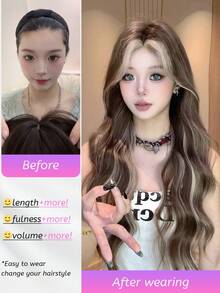 alicegarden 30-Inch Forehead Lace Front Wig A Natural Wavy Style In A A Stunning Multicolor. Middle Part Design, This False Hairpiece Is Perfect For Ms Daily Party Cosplay Use, Offering A Natural And Natural Durable Wig Gift For Ladies. (No Accessories) - Multicolor - View 4