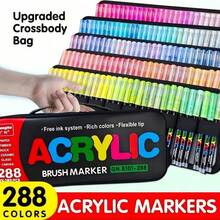 Guangna 488/408/288 Colors Acrylic Paint Markers With Direct-Liquid Ink Control System, Professional-Grade Paint Pen For Rock Painting, Canvas, Glass, Plastic, Fabric & Creative Crafts - Sets - View 5