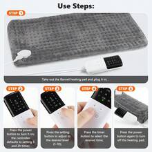 Hailicare 10-Level Temp 4-Timer Flannel Double-Sided Heating Pad Home Office Dual-Use Warm Seat Cushion Washable Christmas Gift - Grey - View 12