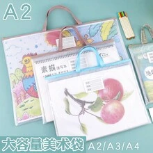 1pc Thickened A2 A3 A4 Document Bag, Storage Bag With Transparent Mesh, Grid Waterproof 2 Styles, Mesh Grid Zipper Bag, Suitable For Students, Exam Papers, Art Storage - Single Piece - View 2