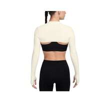 Nike Soft & Comfortable Long-Sleeve Cropped Top Women's Black/Cream - Beige - View 4