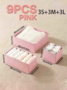 3/6pcs Foldable Wardrobe Storage Boxes, Large Capacity Drawer-Style Storage Baskets, Bedroom Cosmetic Storage Boxes, Socks & Underwear Storage Boxes, Home & Travel Essentials, Cabinet Storage - Pink - View 15