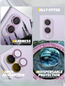 (1Pack) Camera Lens Protector ForSamsung Galaxy Z Fold 8, Compatible With Z Flip 8 Ultra/Z /Z Flip 6/Z Flip 5 [Easy Installation] [Compatible With Phone Cases] 9H Tempered Glass Shiny Lens Cover Accessory, Military-Grade Shockproof, High-Definition Anti-Glare - Shiny Purple - Mauve Purple - View 3