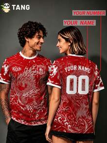 Liverpool Style Customized Men's Football Jersey & Customizable Name & Number & Crew Neck Lightweight Football Sports Top & Suitable For Football Matches, Training, Daily Wear, Gifts - Red - View 9