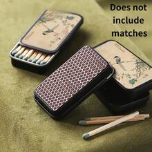 1pc Vintage Magpie Oriental Painting Metal Matchbox (Matches Not Included), Can Store Matches, Coins, Small Accessories And Other Small Items, Portable Multi-Functional Mini Storage Box, Perfect Gift For Antique Collectors, Birthday Gift. - Multicolor - View 3