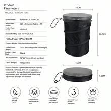 Tempat Sampah Mobil, Tong Sampah 4 Galon, Tempat Sampah Mobil Lipat, Ember Penyimpanan Mobil Lipat dengan Tutup, Organizer Interior Mobil untuk Perjalanan - Berbagai gaya - View 6