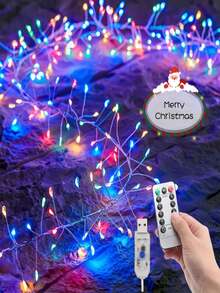 1pc 30m/98ft Christmas Firecracker Fairy Light String, 1000/800/600 LED Firework Light String, Christmas Firecracker Lights, Suitable For Rooms, Patios, Indoor/Outdoor Use, Weddings, Parties, Home, Gardens, New Year's, And Christmas Decorations - Firecracker String Lights - View 13