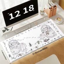 Cute Anime Girl Leather Mouse Pad Office Extended Mousepad PC Accessories Gaming Pads Non-Slip XXL Aesthetics Leather Desk Mat Desk Decort Mats - View 3