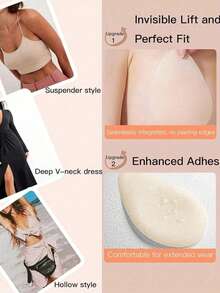 2 Pcs/4pcs Teardrop Silicone Bra Inserts, 3D Lift Push-Up For Bras & Swimwear - Water Droplet Nipple Covers - View 6