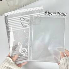 1pc A5 Transparent Diagonal Stripe Loose-Leaf Notebook, Clover Musical Note Wing Elements Design, Sticker Storage Book, A5 Loose-Leaf Binder, PP Transparent Inner Page Refill, K-Pop Photo Album, FEINIBOOK Suitable For Photo Album, Scrapbook, Sticker Book, Planner Material Storage, Time Planning Book, Savings Book, Notebook And Other Learning Stationery, New Semester Supplies, Back To School Season - Loose-leaf Book - View 8