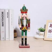 1pc 30CM Wooden Nutcracker Soldier Puppet, Vintage Christmas Decorative Figurine, In Stock - 1PC - View 16