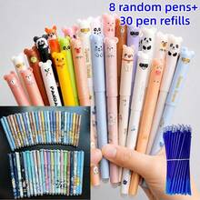 38pcs Animal Shaped Erasable Neutral Pen Set, [8 Random Pens + 30 Refills]0.5mm Fine Tip, Blue Ink, Built-In Eraser, Perfect For Note-Taking And Writing, Ideal Office And School Supplies, Birthday, Christmas, Valentine's Day, New Year, Friend's Gift And Easter Gift. - Multicolor - View 10
