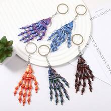 Halloween Skeleton Hand Keychain Joint Movable Hand Model Ornament Cool Bag Hanging Accessories Keychain Wholesale - Multicolor - View 6