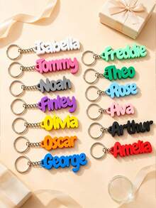 Personalized Name & Letter Keychain, Suitable For Weddings, Birthdays, Anniversaries, Graduations And Daily Casual Use, Luggage, Gym Bag, Shoulder Bag Exclusive Tag, Water Bottle & Backpack Accessory - Multicolor - View 6